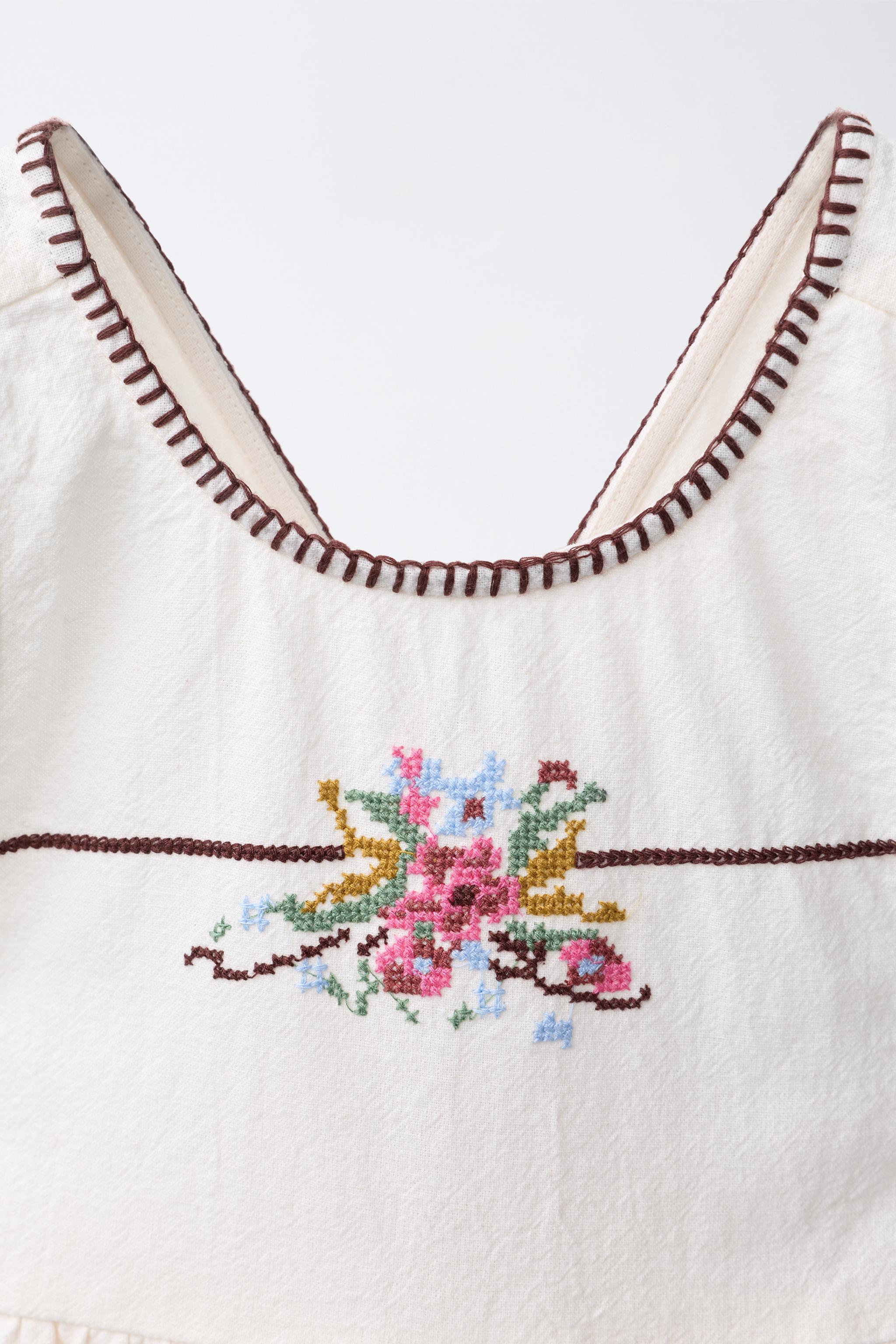 CROSS-STITCH EMBROIDERED ROMPER